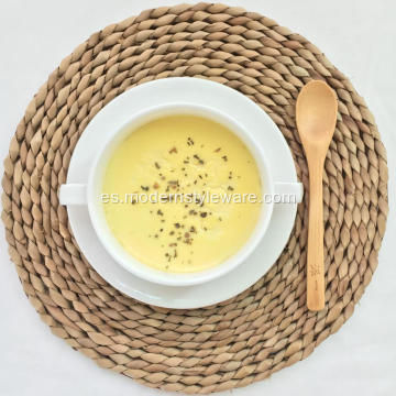 Sopa de fruta de cerámica blanca redondo binaural ensaladera